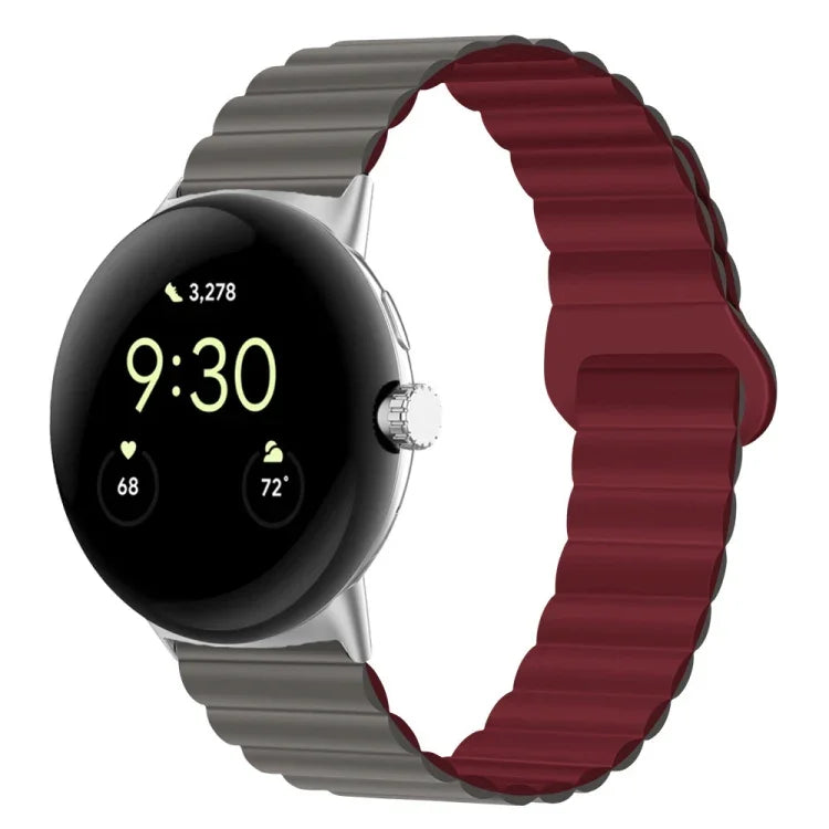 Dây đồng hồ silicone khóa cài ngược nam châm, cho Google Pixel Watch 4 / 3 / 2 / 1 41mm