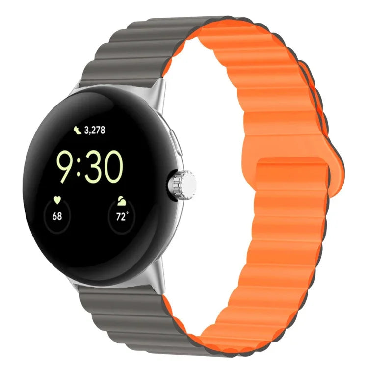 Dây đồng hồ silicone khóa cài ngược nam châm, cho Google Pixel Watch 4 / 3 / 2 / 1 41mm