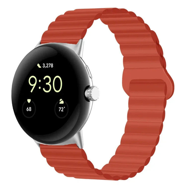 Dây đồng hồ silicone khóa cài ngược nam châm, cho Google Pixel Watch 4 / 3 / 2 / 1 41mm