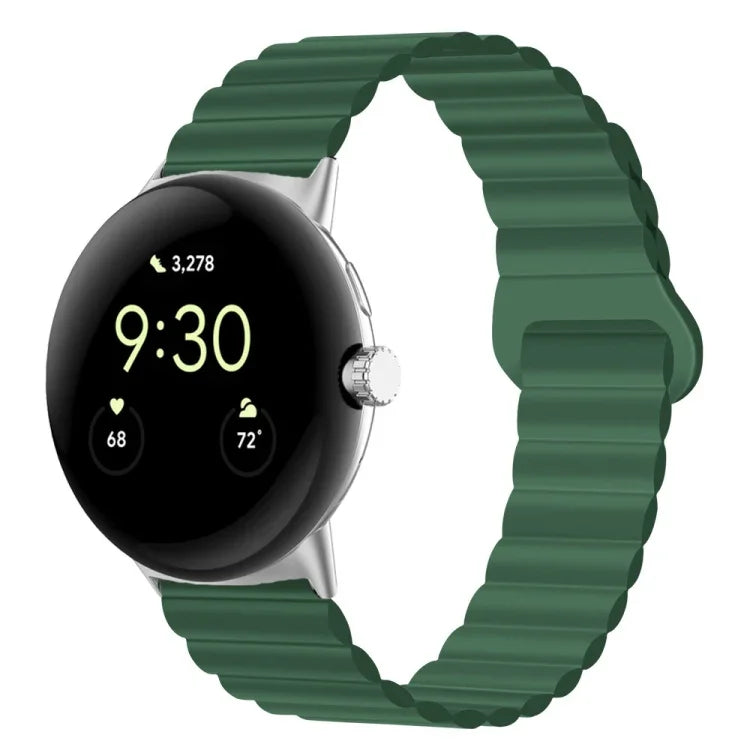 Dây đồng hồ silicone khóa cài ngược nam châm, cho Google Pixel Watch 4 / 3 / 2 / 1 41mm