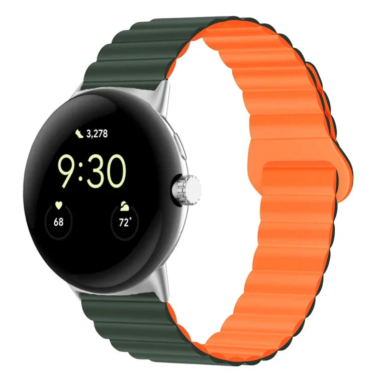 Dây đồng hồ silicone khóa cài ngược nam châm, cho Google Pixel Watch 4 / 3 / 2 / 1 41mm