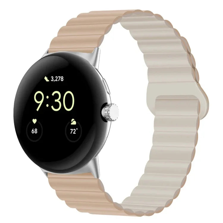 Dây đồng hồ silicone khóa cài ngược nam châm, cho Google Pixel Watch 4 / 3 / 2 / 1 41mm