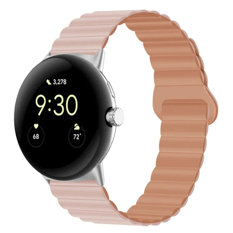 Dây đồng hồ silicone khóa cài ngược nam châm, cho Google Pixel Watch 4 / 3 / 2 / 1 41mm