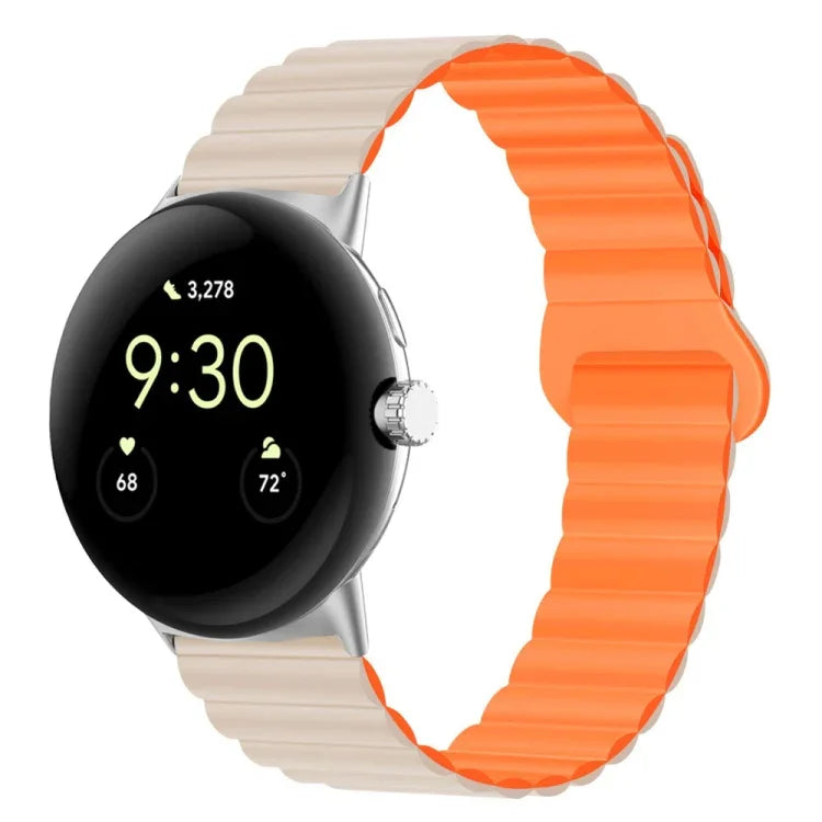 Dây đồng hồ silicone khóa cài ngược nam châm, cho Google Pixel Watch 4 / 3 / 2 / 1 41mm