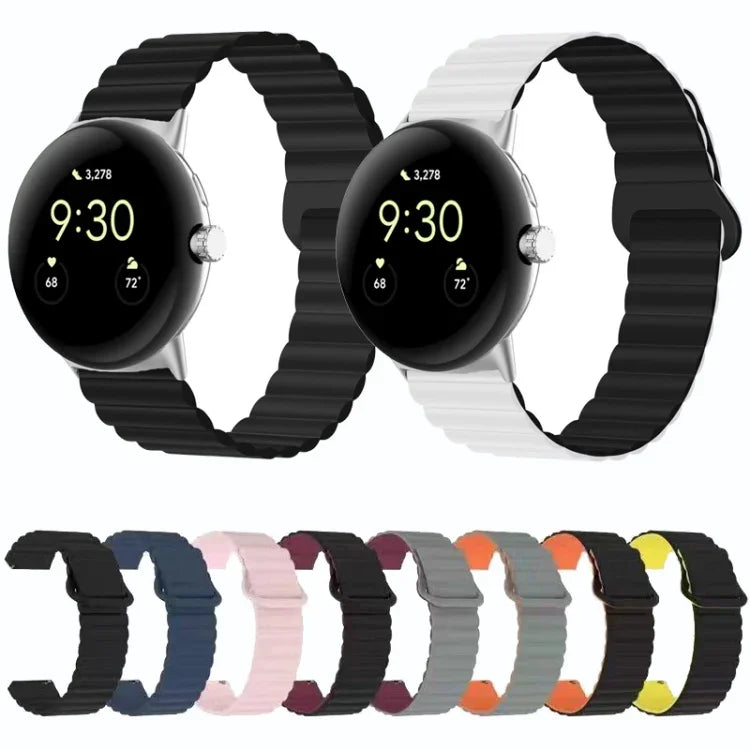 Dây đồng hồ silicone khóa cài ngược nam châm, cho Google Pixel Watch 4 / 3 / 2 / 1 41mm