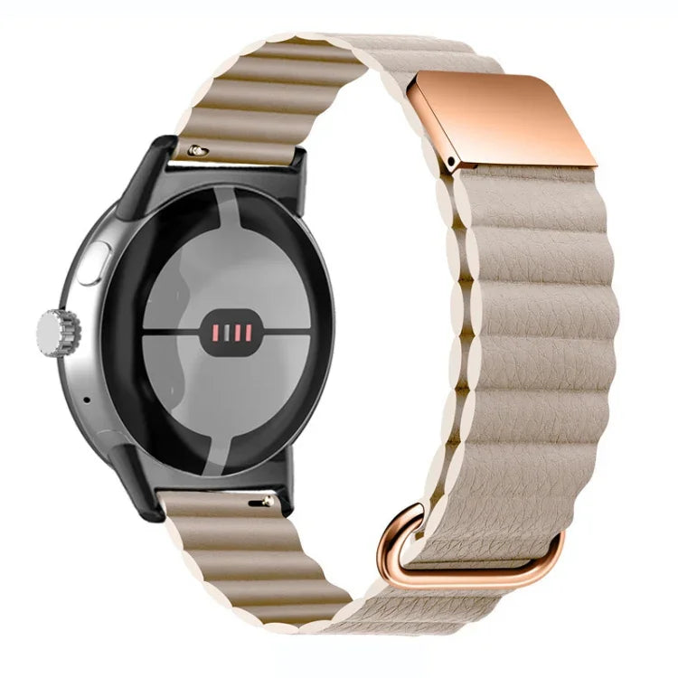 Dây đồng hồ da thật khóa từ ngược cho Google Pixel Watch 4 / 3 / 2 / 1 41mm