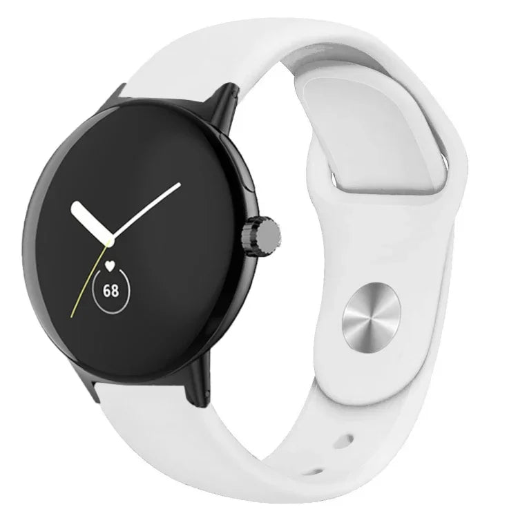 Dây đồng hồ silicone màu trơn khóa ngược cho Google Pixel Watch 4 / 3 / 2 / 1 41mm