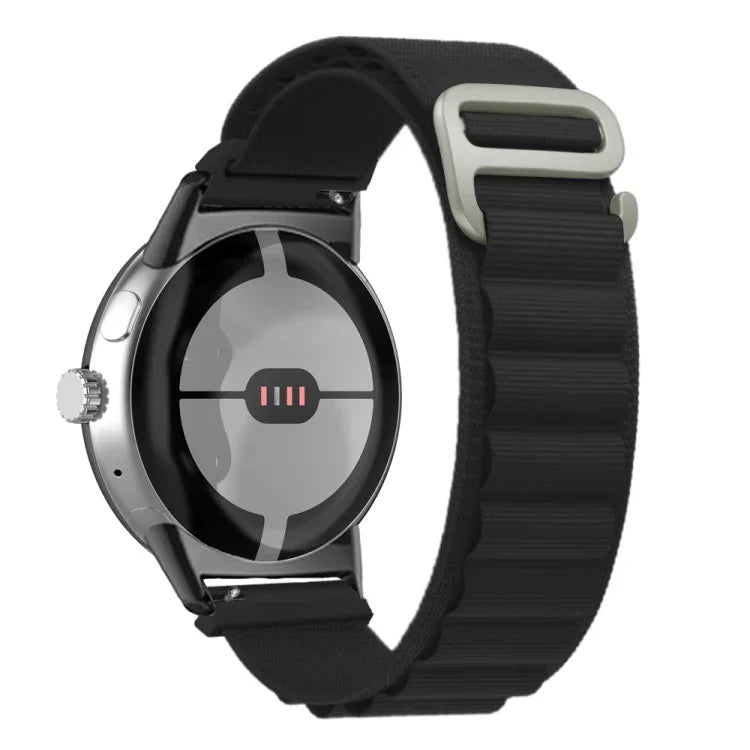 Dây đồng hồ vòng nylon đầu nối đen cho Google Pixel Watch 4 / 3 / 2 / 1 41mm