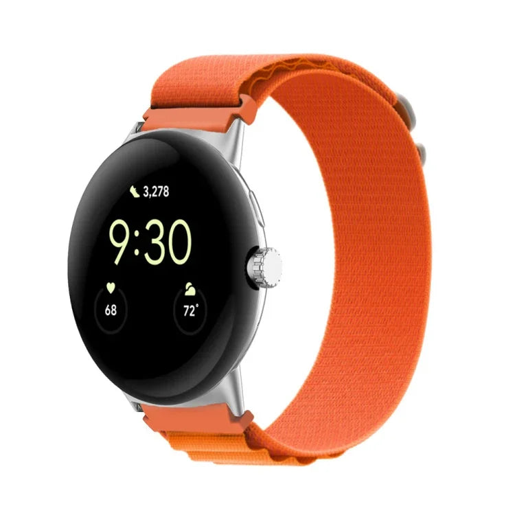 Dây đồng hồ vòng nylon đầu nối bạc cho Google Pixel Watch 4 / 3 / 2 / 1 41mm