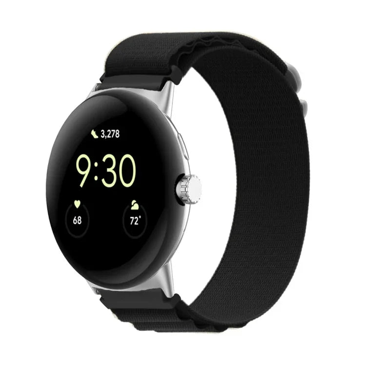 Dây đồng hồ vòng nylon đầu nối bạc cho Google Pixel Watch 4 / 3 / 2 / 1 41mm