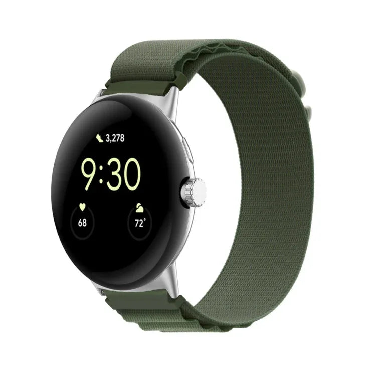 Dây đồng hồ vòng nylon đầu nối bạc cho Google Pixel Watch 4 / 3 / 2 / 1 41mm