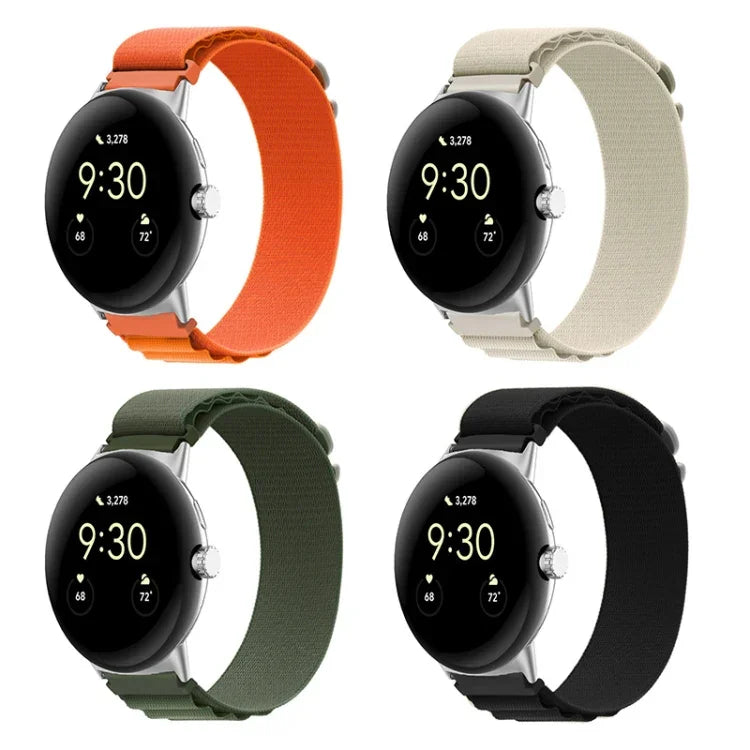 Dây đồng hồ vòng nylon đầu nối bạc cho Google Pixel Watch 4 / 3 / 2 / 1 41mm