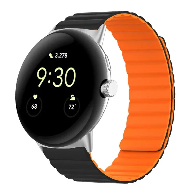 Dây đồng hồ silicone từ tính hai đoạn, dành cho Google Pixel Watch 4 / 3 / 2 / 1 41mm