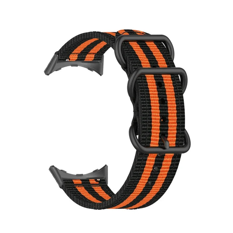 Dây đồng hồ nylon khóa đen ba vòng, dành cho Google Pixel Watch 4 / 3 / 2 / 1 41mm