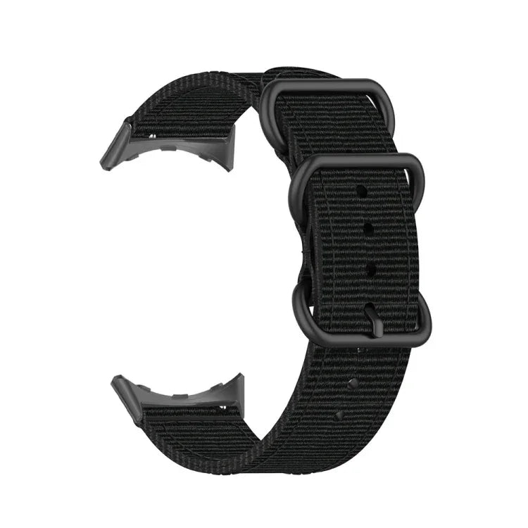 Dây đồng hồ nylon khóa đen ba vòng, dành cho Google Pixel Watch 4 / 3 / 2 / 1 41mm
