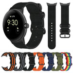 Dây đồng hồ nylon khóa đen ba vòng, dành cho Google Pixel Watch 4 / 3 / 2 / 1 41mm