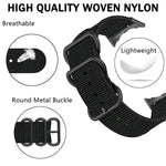 Dây đồng hồ nylon khóa đen ba vòng, dành cho Google Pixel Watch 4 / 3 / 2 / 1 41mm