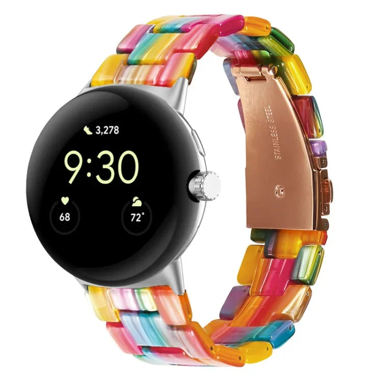 Dây đồng hồ nhựa resin 3 hạt, dành cho Google Pixel Watch 4 / 3 / 2 / 1 41mm