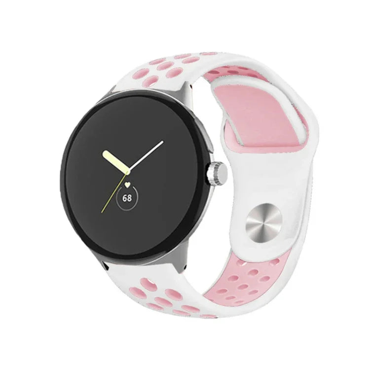 Dây đồng hồ silicone khóa ngược hai màu, dành cho Google Pixel Watch 4 / 3 / 2 / 1 41mm