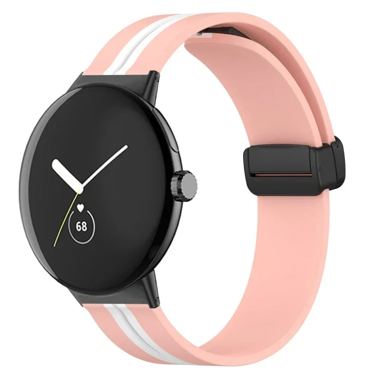 Dây đồng hồ silicone khóa gập hai màu, cho Google Pixel Watch 4 / 3 / 2 / 1 41mm