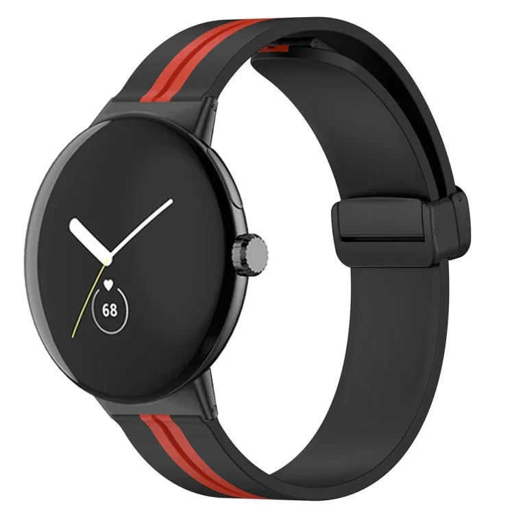 Dây đồng hồ silicone khóa gập hai màu, cho Google Pixel Watch 4 / 3 / 2 / 1 41mm