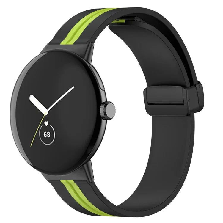 Dây đồng hồ silicone khóa gập hai màu, cho Google Pixel Watch 4 / 3 / 2 / 1 41mm