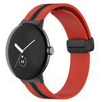 Dây đồng hồ silicone khóa gập hai màu, cho Google Pixel Watch 4 / 3 / 2 / 1 41mm