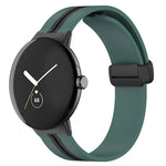 Dây đồng hồ silicone khóa gập hai màu, cho Google Pixel Watch 4 / 3 / 2 / 1 41mm