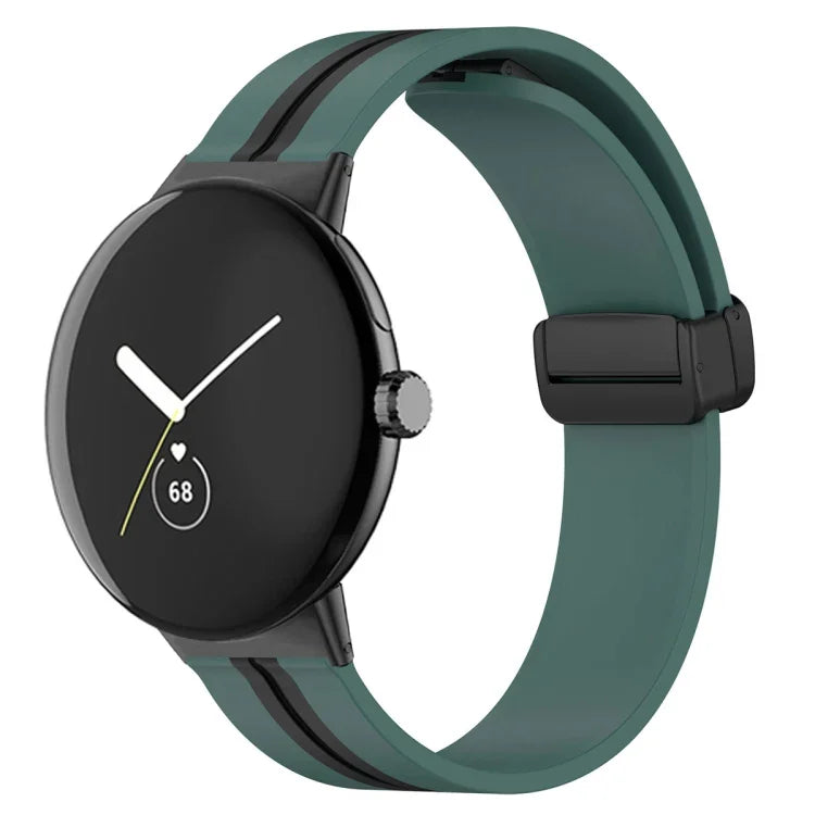 Dây đồng hồ silicone khóa gập hai màu, cho Google Pixel Watch 4 / 3 / 2 / 1 41mm