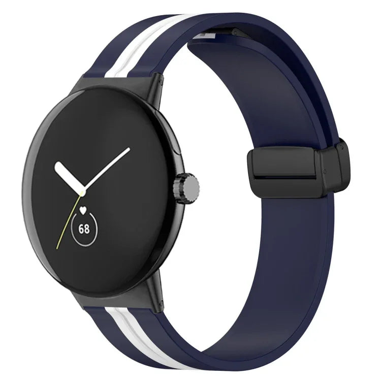 Dây đồng hồ silicone khóa gập hai màu, cho Google Pixel Watch 4 / 3 / 2 / 1 41mm