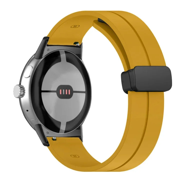 Dây đồng hồ silicone khóa gập màu trơn, cho Google Pixel Watch 4 / 3 / 2 / 1 41mm