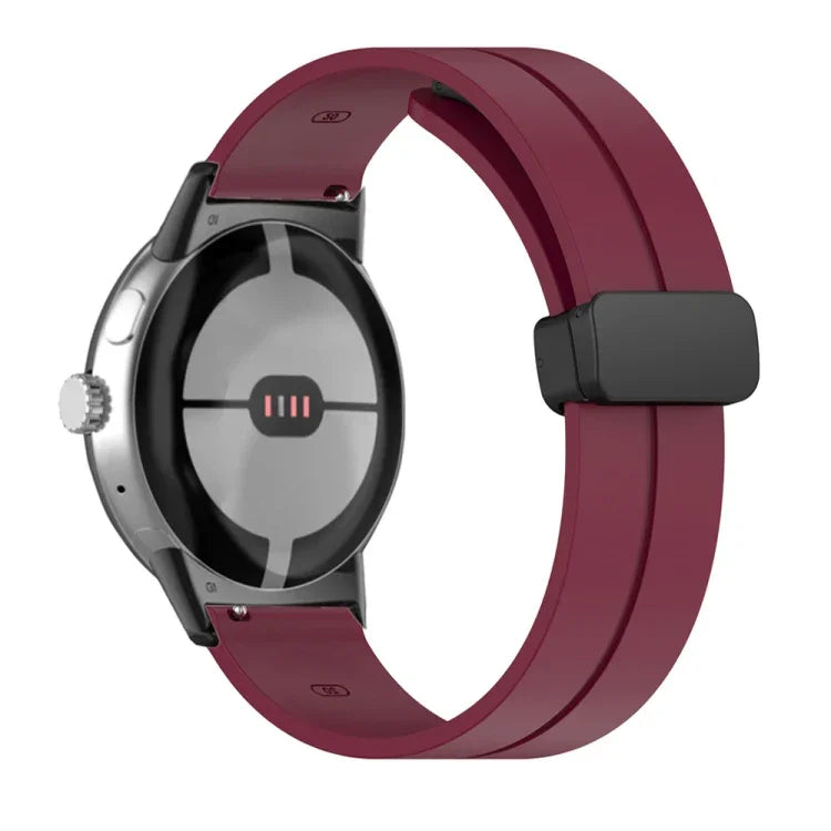 Dây đồng hồ silicone khóa gập màu trơn, cho Google Pixel Watch 4 / 3 / 2 / 1 41mm