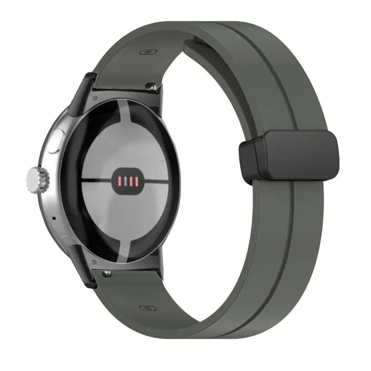 Dây đồng hồ silicone khóa gập màu trơn, cho Google Pixel Watch 4 / 3 / 2 / 1 41mm