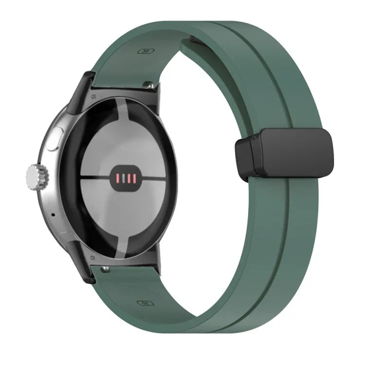 Dây đồng hồ silicone khóa gập màu trơn, cho Google Pixel Watch 4 / 3 / 2 / 1 41mm