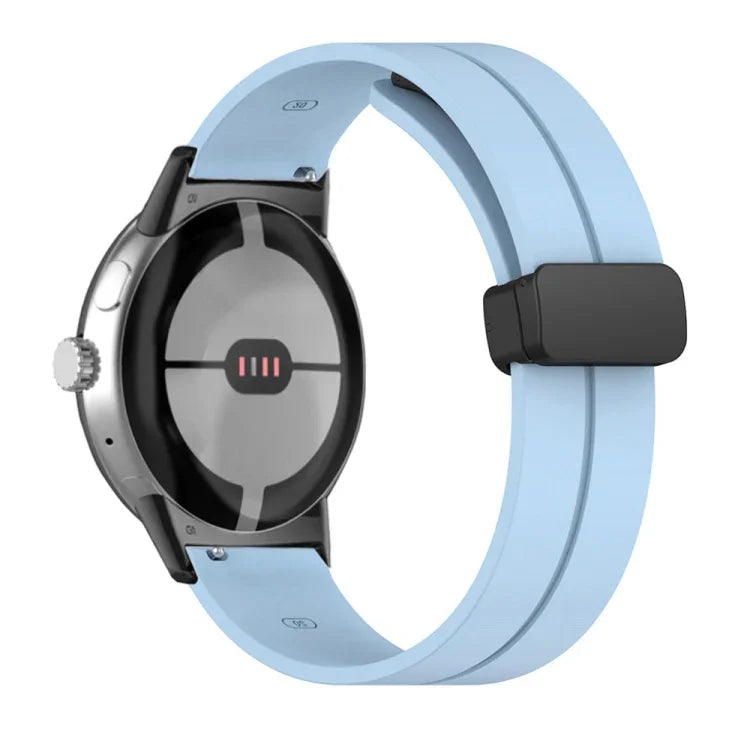 Dây đồng hồ silicone khóa gập màu trơn, cho Google Pixel Watch 4 / 3 / 2 / 1 41mm