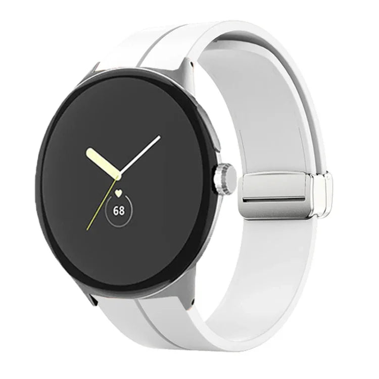 Dây đồng hồ silicone khóa gập màu trơn, cho Google Pixel Watch 4 / 3 / 2 / 1 41mm