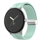 Dây đồng hồ silicone khóa gập màu trơn, cho Google Pixel Watch 4 / 3 / 2 / 1 41mm