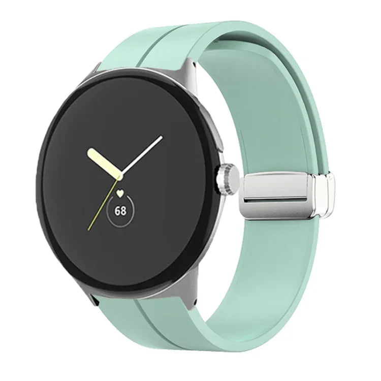 Dây đồng hồ silicone khóa gập màu trơn, cho Google Pixel Watch 4 / 3 / 2 / 1 41mm