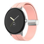Dây đồng hồ silicone khóa gập màu trơn, cho Google Pixel Watch 4 / 3 / 2 / 1 41mm