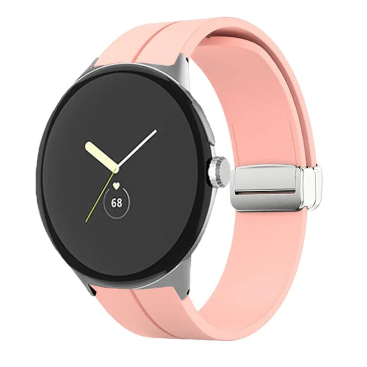 Dây đồng hồ silicone khóa gập màu trơn, cho Google Pixel Watch 4 / 3 / 2 / 1 41mm