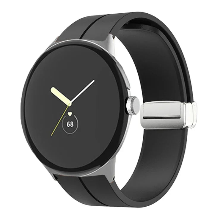 Dây đồng hồ silicone khóa gập màu trơn, cho Google Pixel Watch 4 / 3 / 2 / 1 41mm