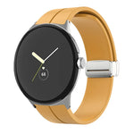 Dây đồng hồ silicone khóa gập màu trơn, cho Google Pixel Watch 4 / 3 / 2 / 1 41mm
