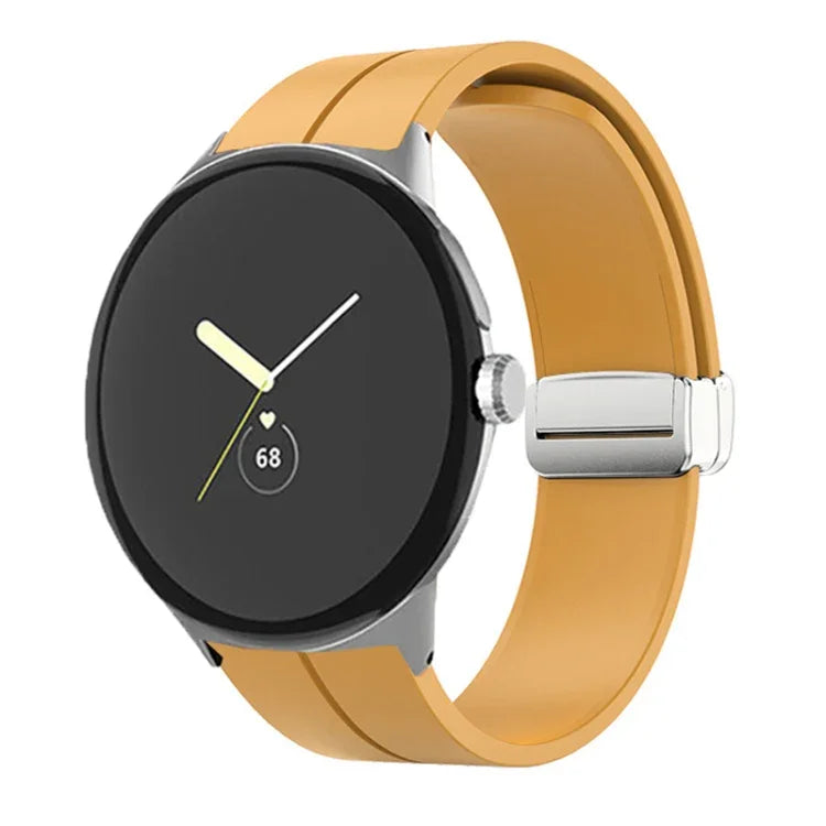 Dây đồng hồ silicone khóa gập màu trơn, cho Google Pixel Watch 4 / 3 / 2 / 1 41mm