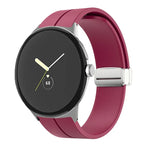Dây đồng hồ silicone khóa gập màu trơn, cho Google Pixel Watch 4 / 3 / 2 / 1 41mm