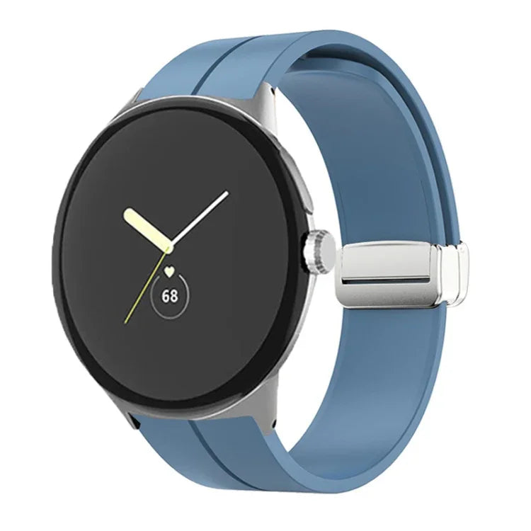 Dây đồng hồ silicone khóa gập màu trơn, cho Google Pixel Watch 4 / 3 / 2 / 1 41mm