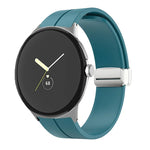 Dây đồng hồ silicone khóa gập màu trơn, cho Google Pixel Watch 4 / 3 / 2 / 1 41mm