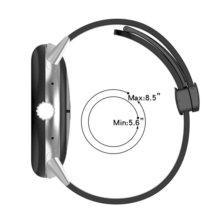 Dây đồng hồ silicone khóa gập màu trơn, cho Google Pixel Watch 4 / 3 / 2 / 1 41mm