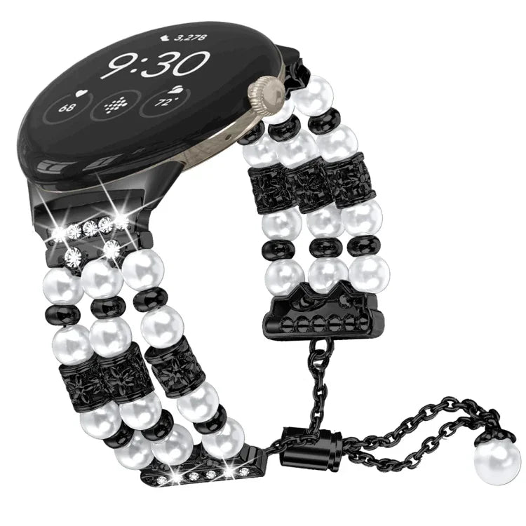 Dây đồng hồ vòng tay ngọc trai nửa, cho Google Pixel Watch 4 / 3 / 2 / 1 41mm