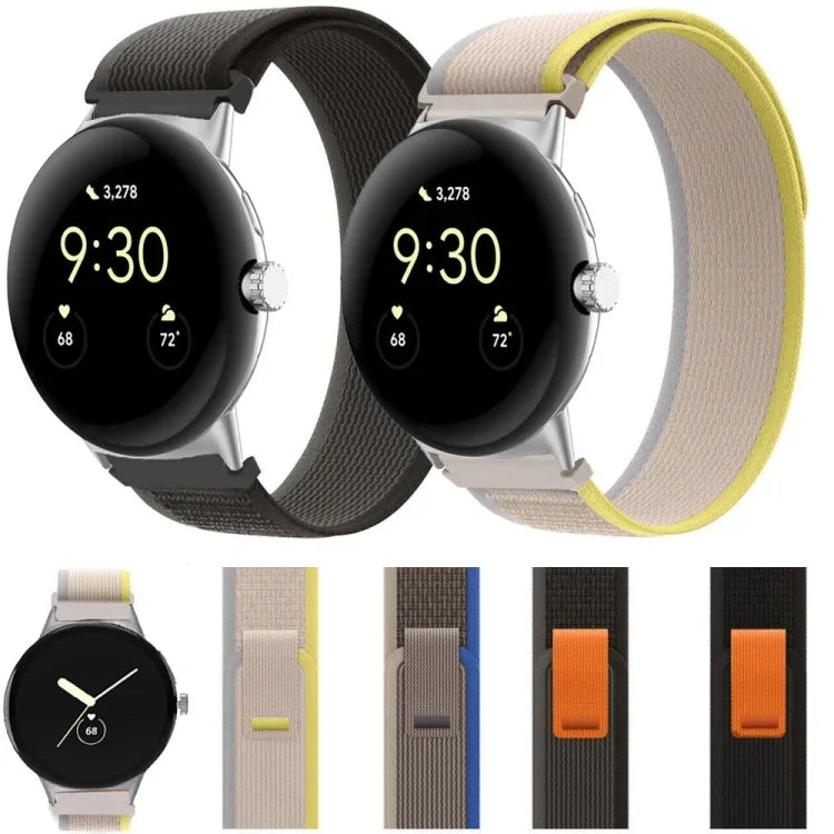 Dây đồng hồ nylon kết nối vòng bạc, cho Google Pixel Watch 4 / 3 / 2 / 1 41mm