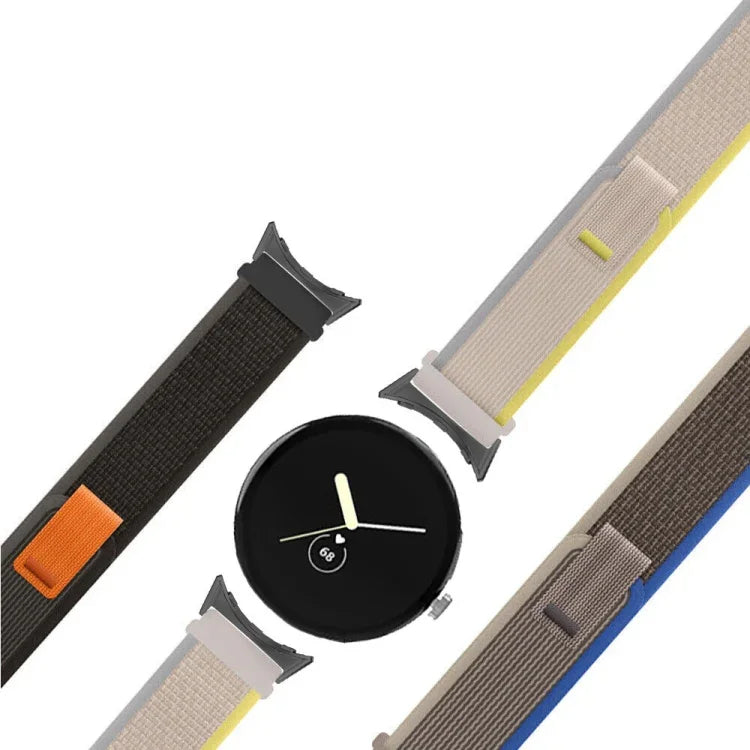 Dây đồng hồ nylon kết nối vòng đen, cho Google Pixel Watch 4 / 3 / 2 / 1 41mm